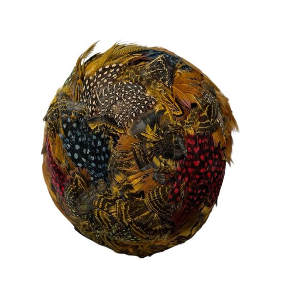 Vintage Women's Pheasant Feather Hat Cap Size 7 Retro 1940's Union Made in USA - Picture 6 of 8